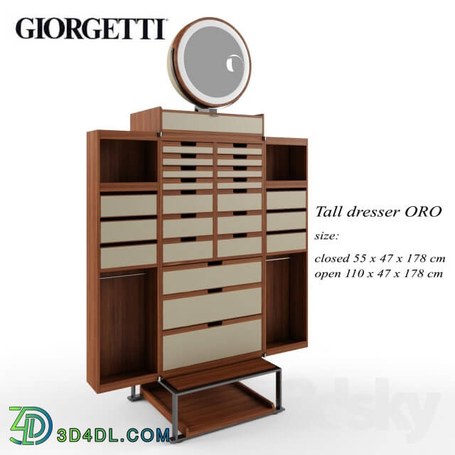 Wardrobe _ Display cabinets - Giorgetti Oro Tall Dresser-animated