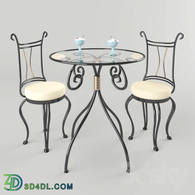 Table _ Chair - Set of forged furniture