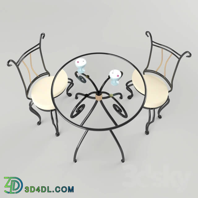 Table _ Chair - Set of forged furniture