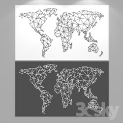 Frame - Polygonal world map 