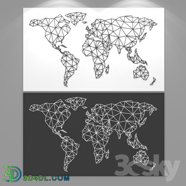 Frame - Polygonal world map