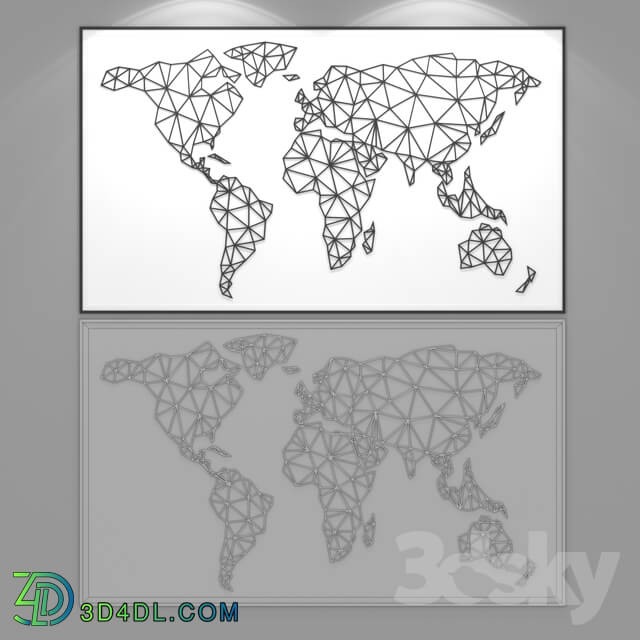 Frame - Polygonal world map