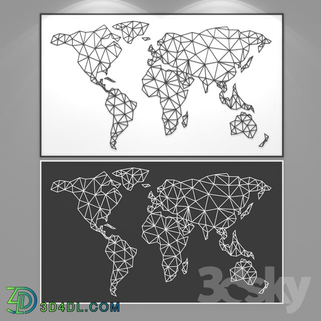 Frame - Polygonal world map