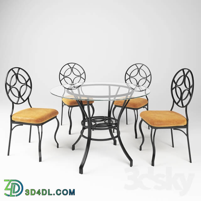 Table _ Chair - Set table and four chairs 2834_2734