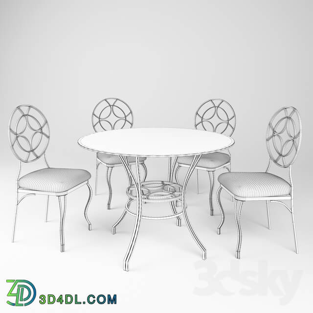 Table _ Chair - Set table and four chairs 2834_2734