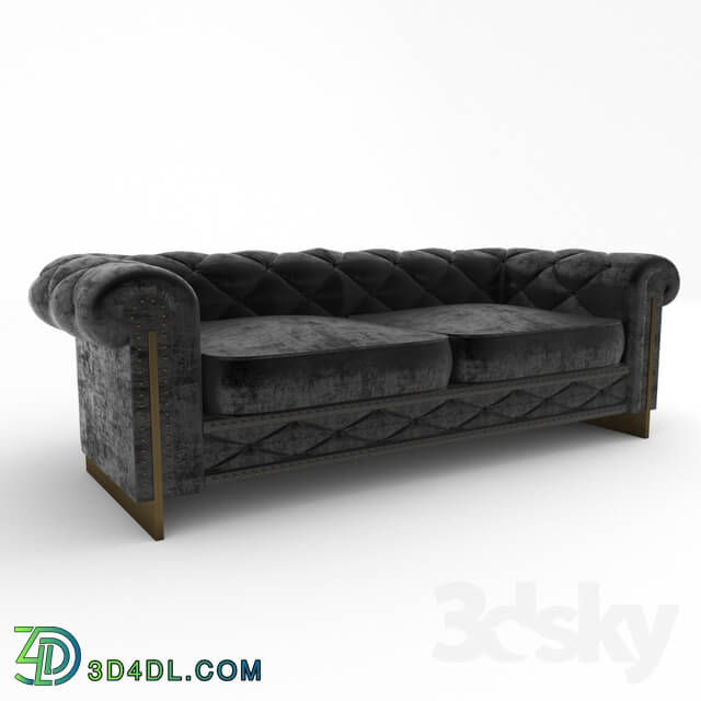 Sofa - Black velvet sofa