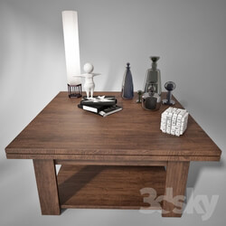 Table - Coffee table with decor 