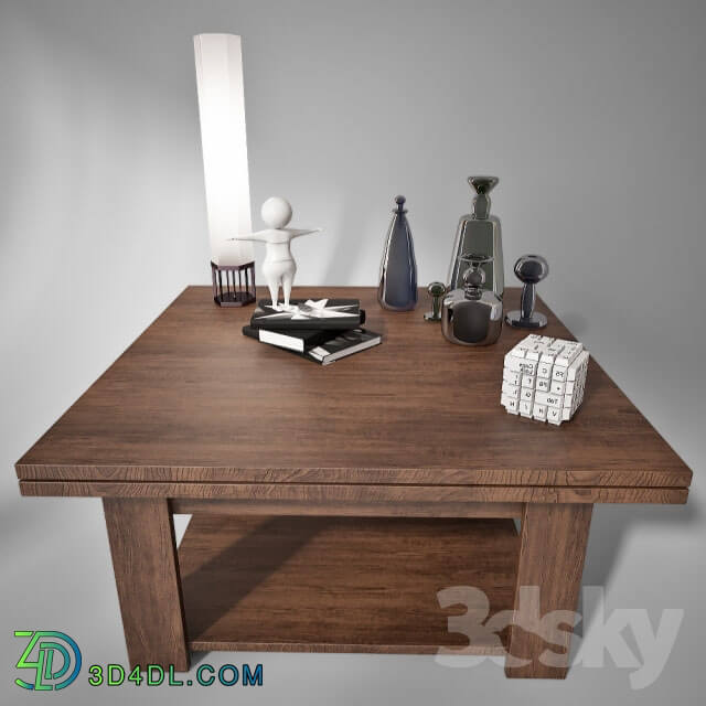 Table - Coffee table with decor