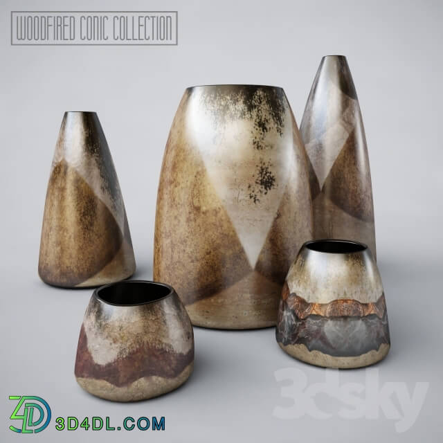 Vase - a collection of vases Woodfired conic collection