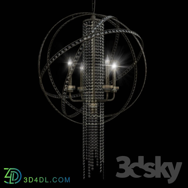 Ceiling light - Dripping Crystal Sphere Chandelier 4 Light