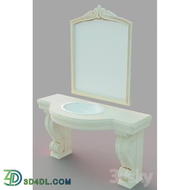 Bathroom furniture - Table faucet and mirror