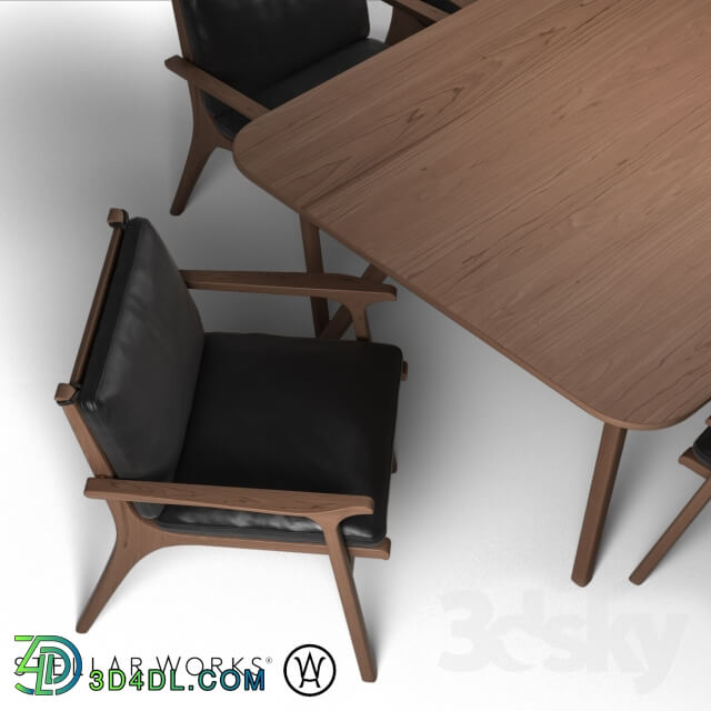 Table _ Chair - STELLAR WORKS RÉN DINING ARMCHAIR _amp_ RÉN DINING TABLE