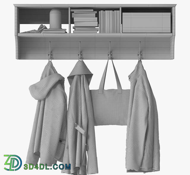 Clothes and shoes - Wall Shelf With Clothes