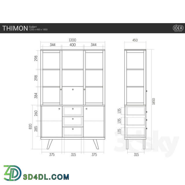 Wardrobe _ Display cabinets - Buffet Timon