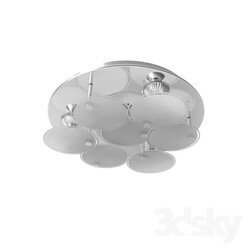 Ceiling light - 95719 LED ceiling light JURANDA_ 7x3W _GU10__ Ø440_ stainless steel. steel_ chrome _ satin. glass 