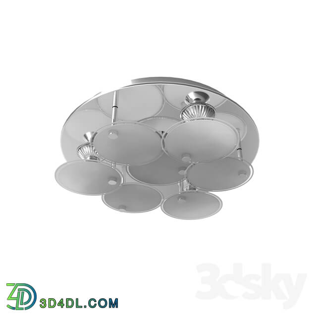 Ceiling light - 95719 LED ceiling light JURANDA_ 7x3W _GU10__ Ø440_ stainless steel. steel_ chrome _ satin. glass