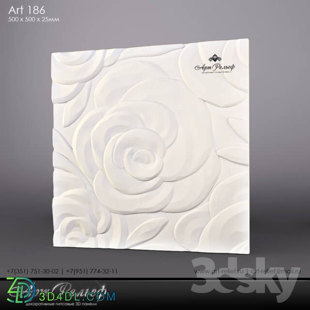 3D panel - Gypsum 3d Art-186 panel from ArtRelief