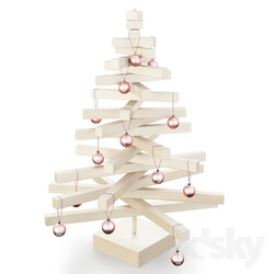 Decorative set - Christmas tree made of wood 