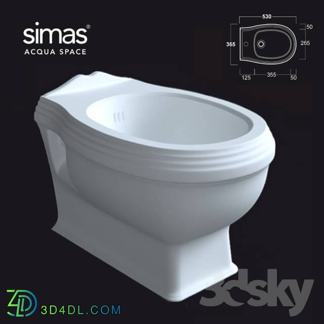 Toilet and Bidet - Bidet simas AR_843 OM