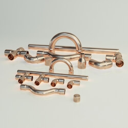 Miscellaneous - Set of copper pipes and fittings 