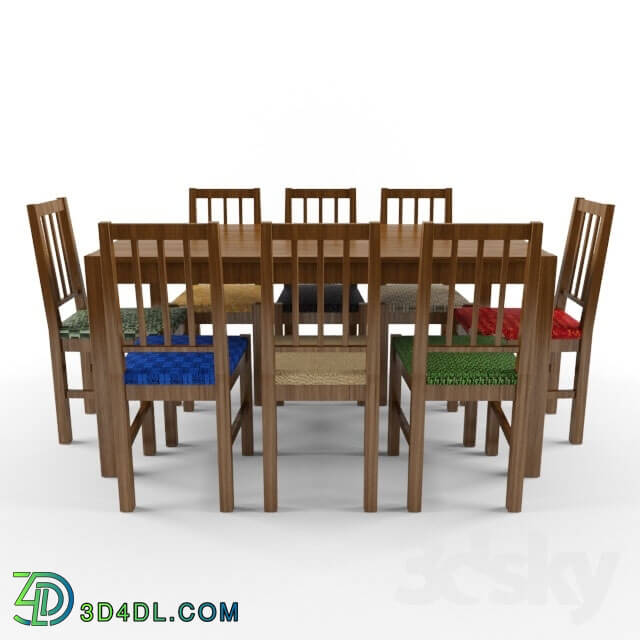 Table _ Chair - set of table and 8 chairs