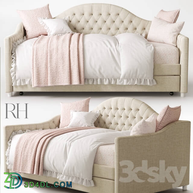 Bed - RH REESE TUFTED DAYBED WITH TRUNDLE