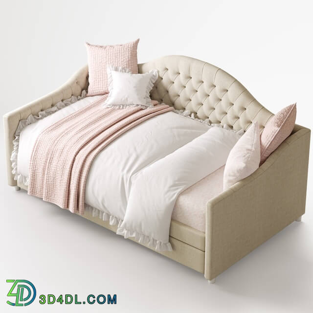 Bed - RH REESE TUFTED DAYBED WITH TRUNDLE