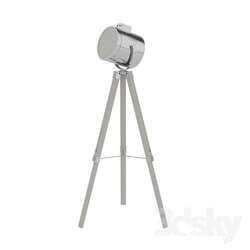 Floor lamp - 94371 Floor lamp UPSTREET_ 1x60W _E27__ H980-1500_ steel_ wood_ patina_ white _ steel_ chrome_ adjustable. 