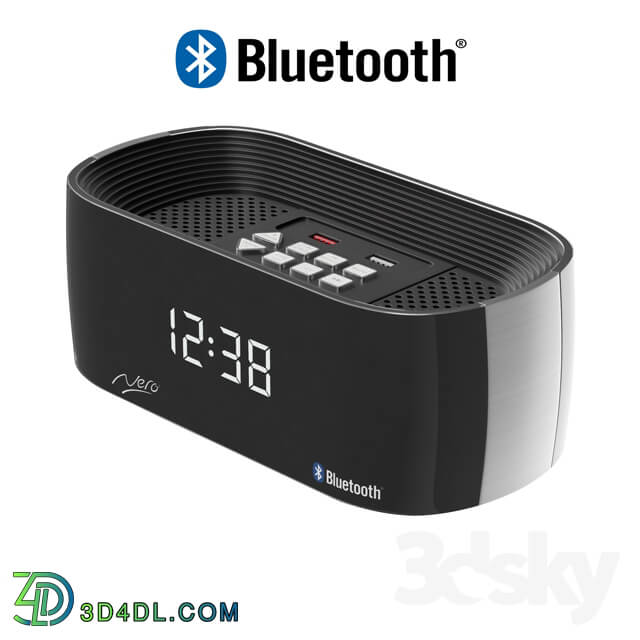 Miscellaneous - Clock Radio Titanium Bluetooth Alarm