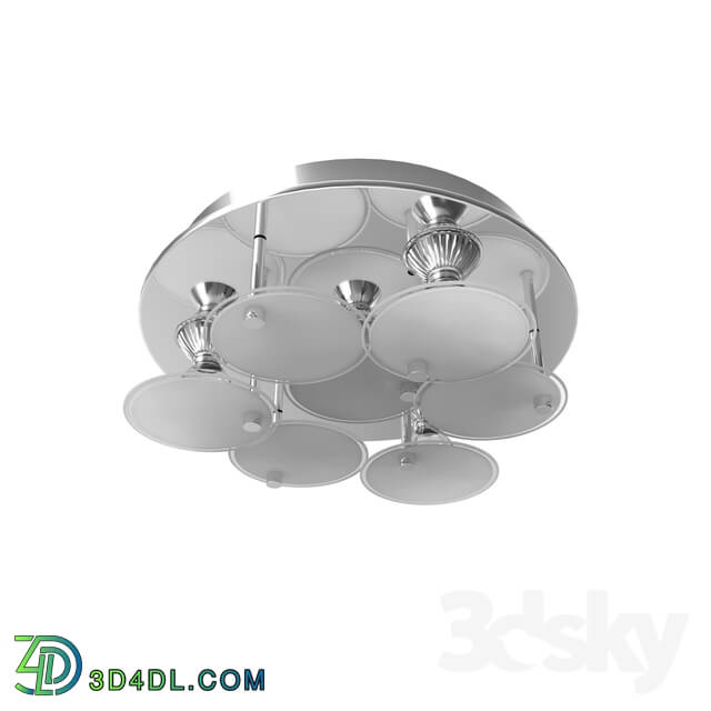 Ceiling light - 95518 LED ceiling light JURANDA_ 4х3W _GU10__ Ø330_ stainless steel. steel_ chrome _ satin. glass