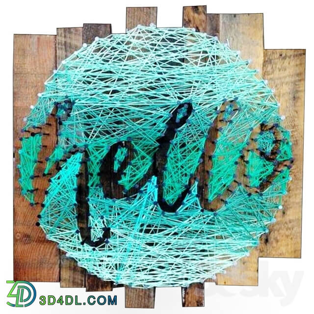 Frame - string art typography