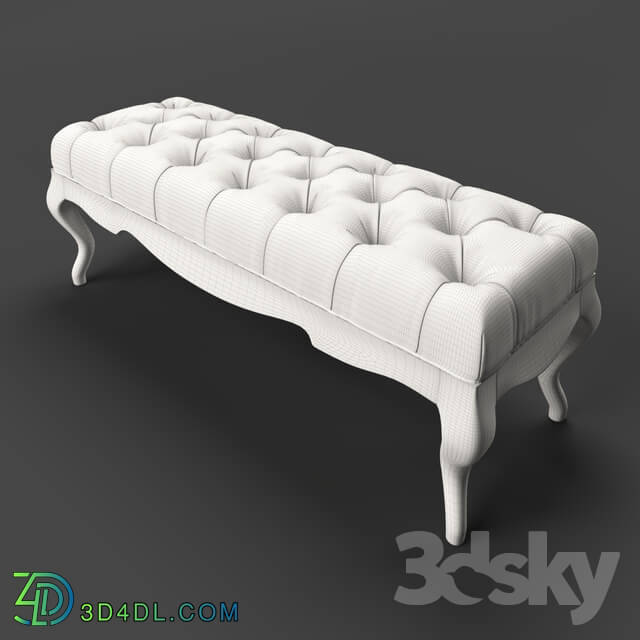 Other soft seating - OM Bench Fratelli Barri VENEZIA in fabric light beige velor _R6012A-40__ silver leaf trim_ FB.BEB.VZ.86