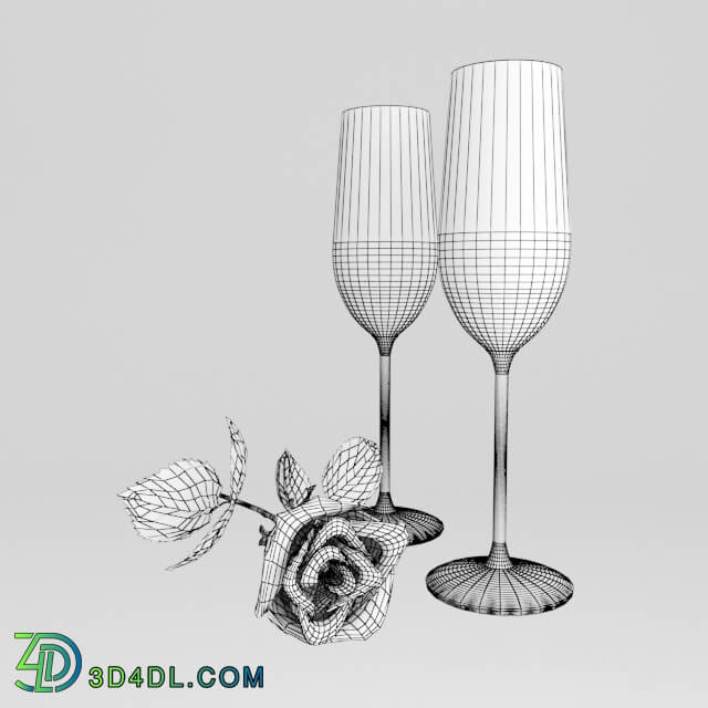 Other decorative objects - Glasses and Rose Swarovski