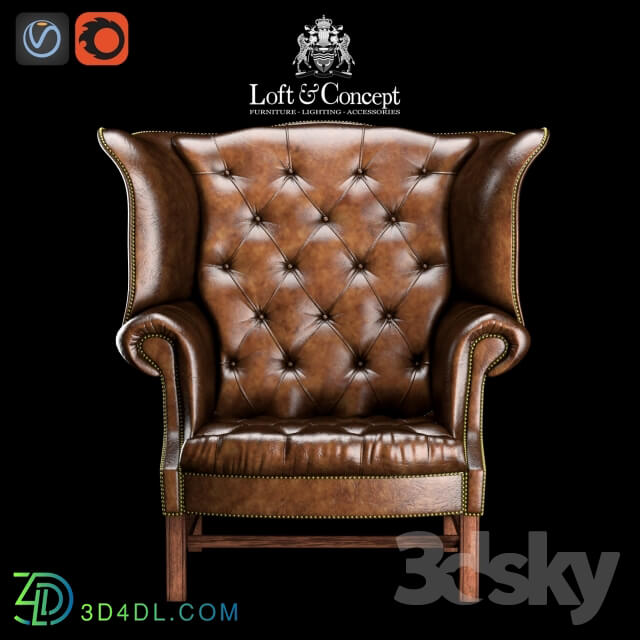 Arm chair - CHESTERFIELD HIGH BACK WING CHAIR