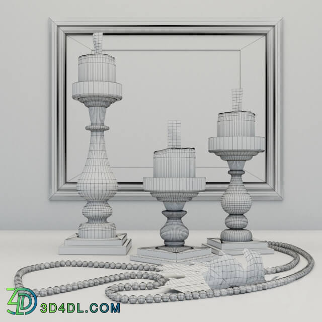 Other decorative objects - Clear Glass Square Base Pillar Holders