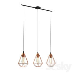 Ceiling light - 94195 TARBES suspension_ 3x60W _E27__ L790_ steel_ plastic_ copper_ black cable 