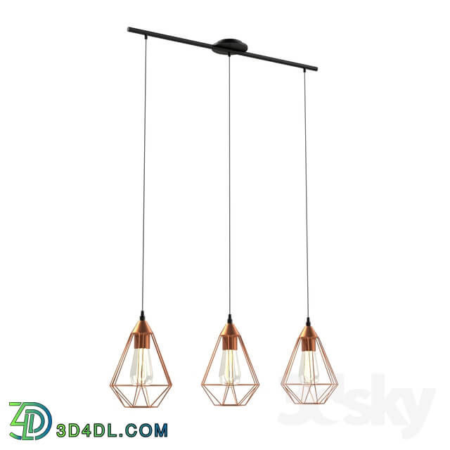 Ceiling light - 94195 TARBES suspension_ 3x60W _E27__ L790_ steel_ plastic_ copper_ black cable