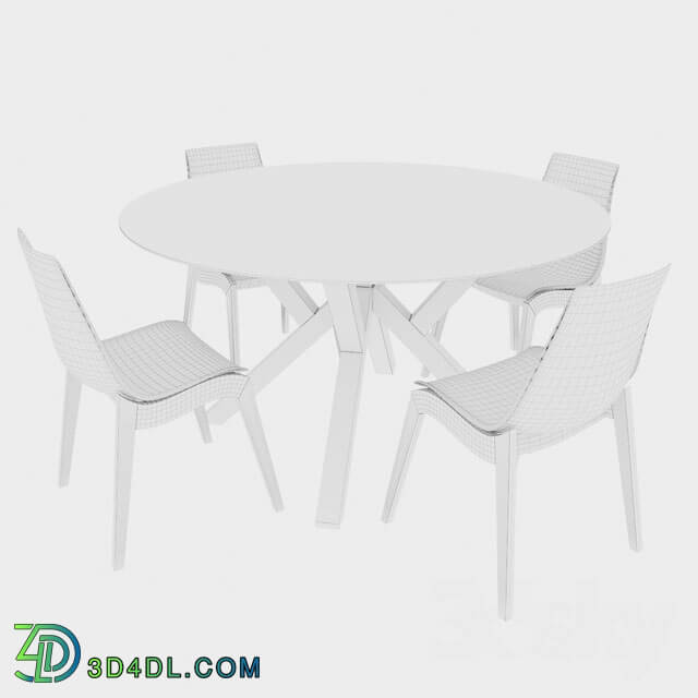 Table _ Chair - A table set of classic Italian design_ consisting of a table and chairs Calligaris Mikado