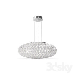 Ceiling light - 95287 Suspension CLEMENTE_ 3х60W _E27__ Ø540_ steel_ chrome _ crystal_ transparent 