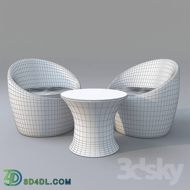 Table _ Chair - Black Wicker Swivel Chair