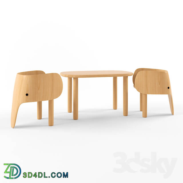 Table _ Chair - Elephant table _ chair set