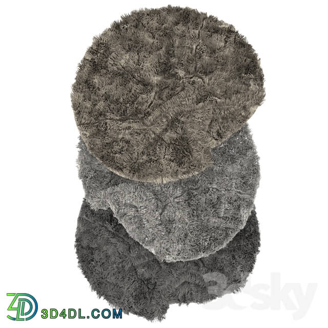 Carpets - Round fur carpet