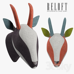 Miscellaneous - Decorative gazelle head in bright fabric SOFTHEADS 