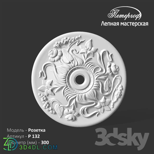 Decorative plaster - OM Rosette P132 Peterhof - stucco workshop