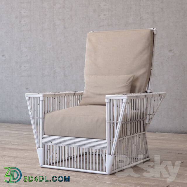 Arm chair - SARANAC WICKER WHITE