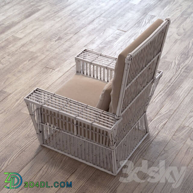 Arm chair - SARANAC WICKER WHITE