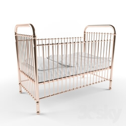 Bed - Rose gold childrens cot 