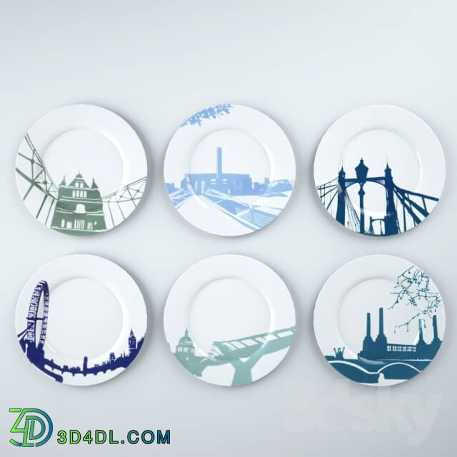 Tableware - London river series plates