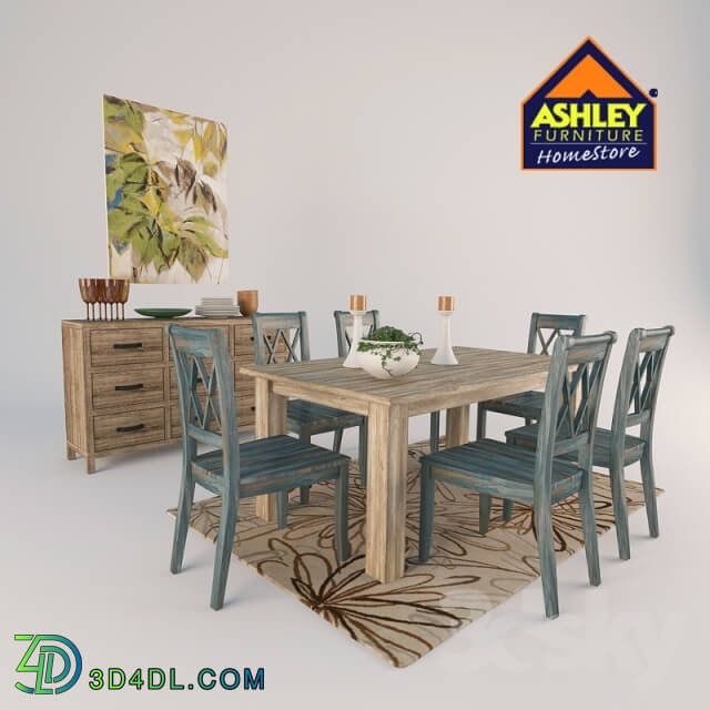 Table _ Chair - Dining room set Ashley furniture