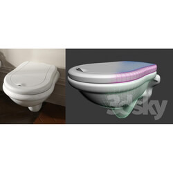 Toilet and Bidet - Kerasan Retro Wall hung wc Vaso sospeso Cod 1015 